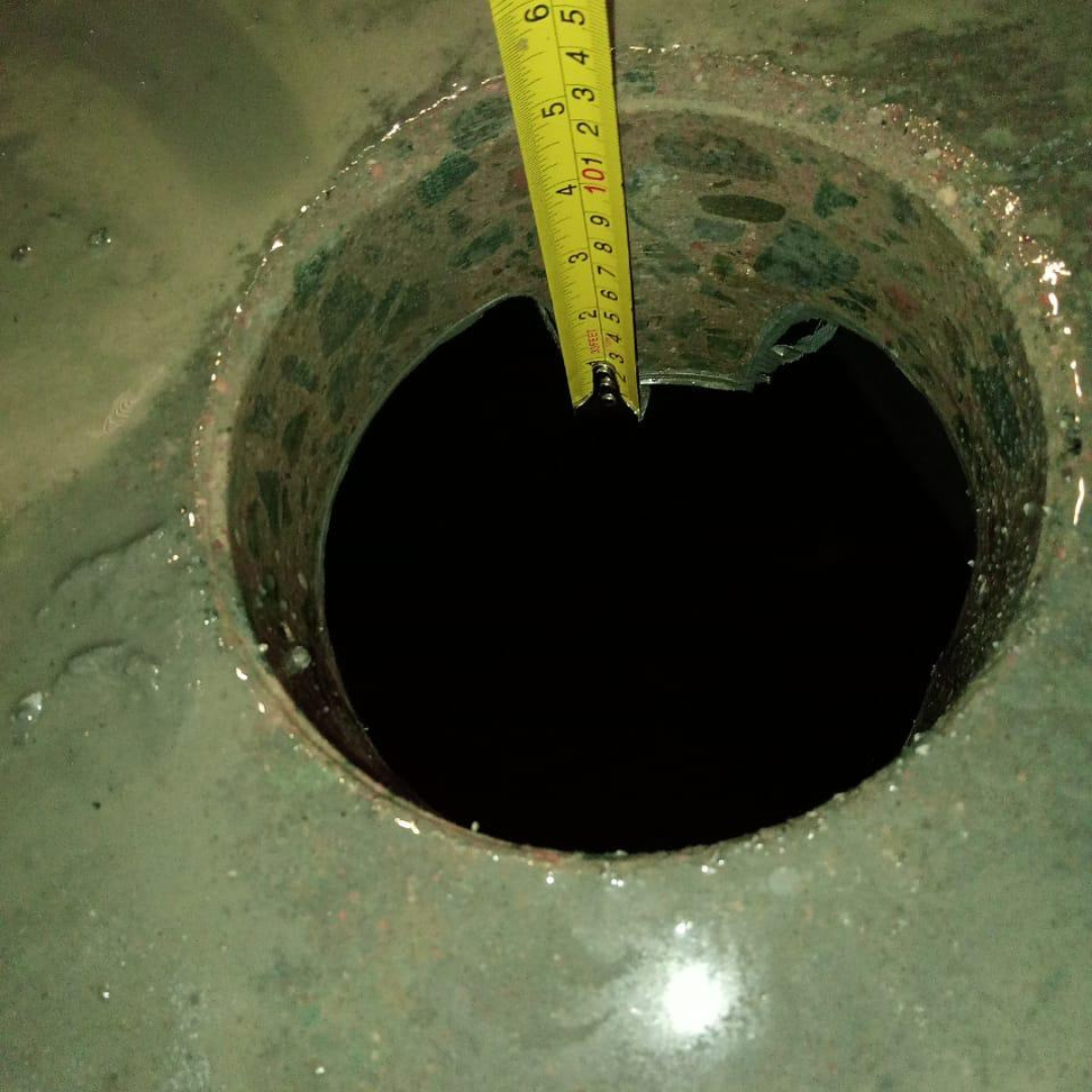 coring of hole on the reinforced concrete